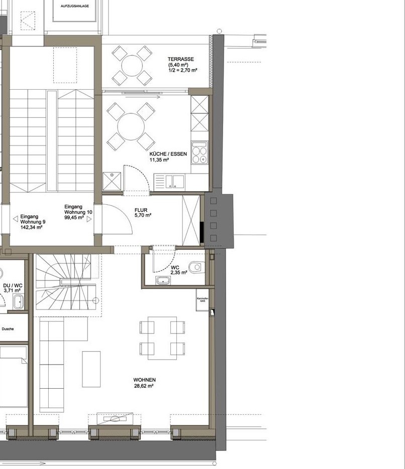 Grundriss Dachgeschoss Maisonettewohnung M�nchen