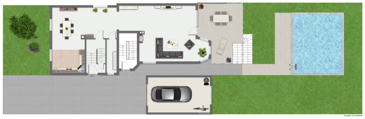 Grundriss_EG Zweifamilienhaus Bischofsheim