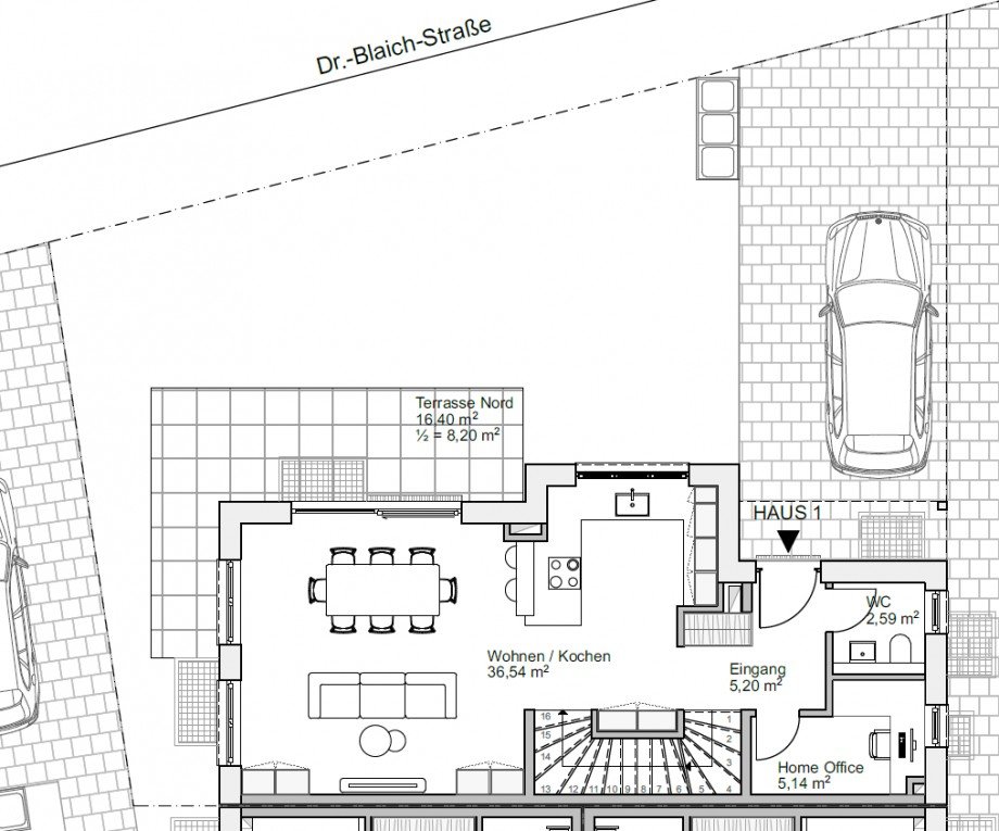 Grundriss EG Doppelhaush�lfte M�nchen