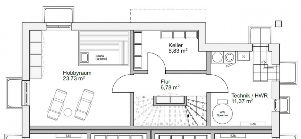 Grundriss KG Doppelhaush�lfte M�nchen