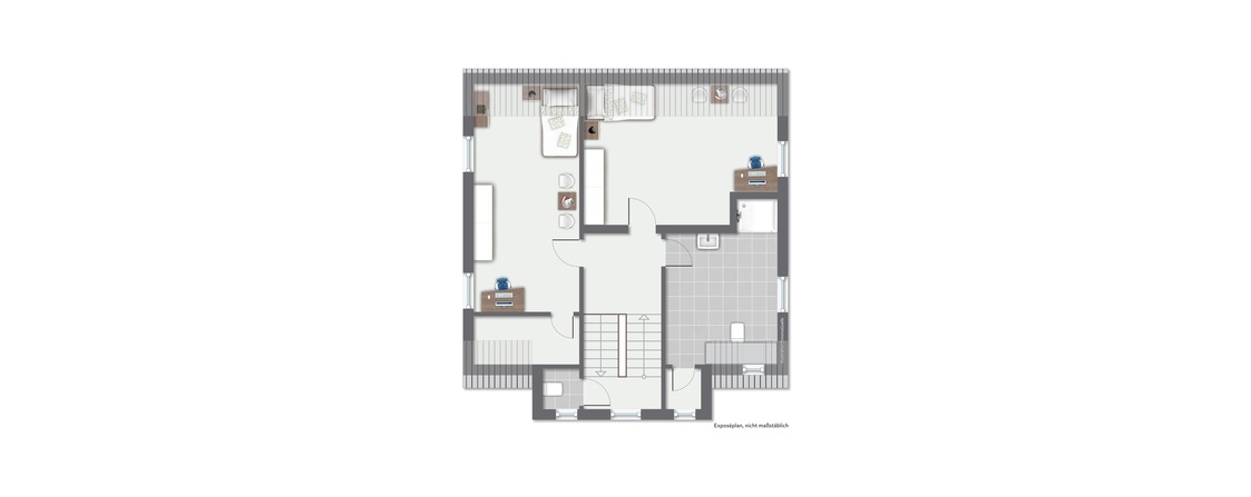 Grundriss Dachgeschoss Zweifamilienhaus Bischofsheim
