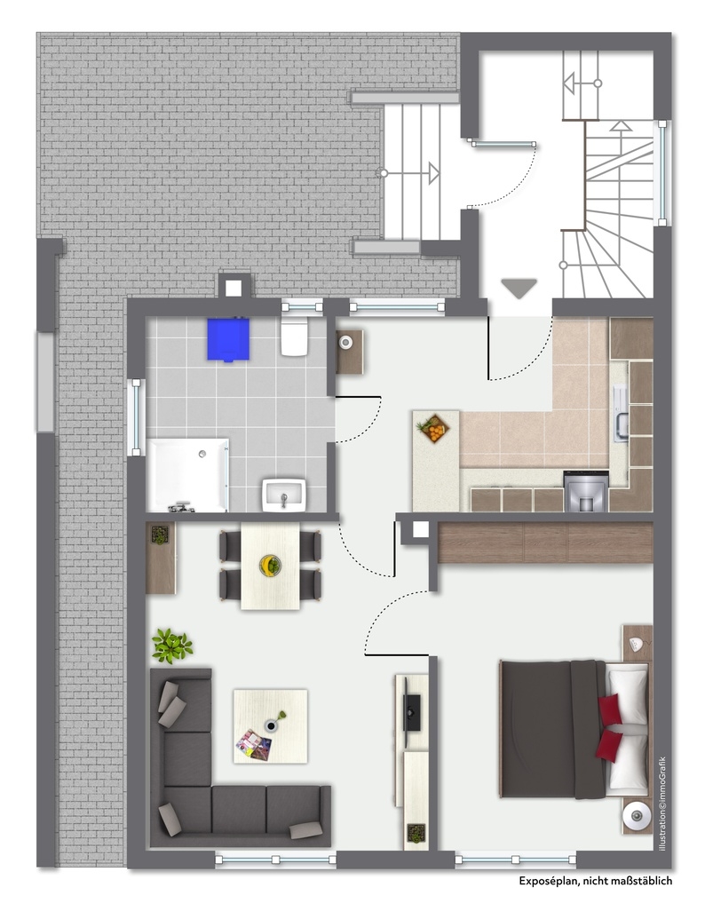 Grundriss Erdgeschoss Mehrfamilienhaus Bischofsheim