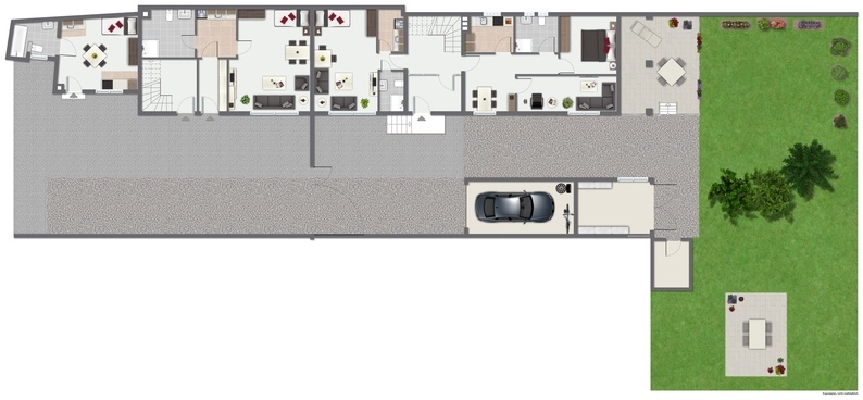 Grundriss Erdgeschoss Hinterhaus Mehrfamilienhaus Dieburg