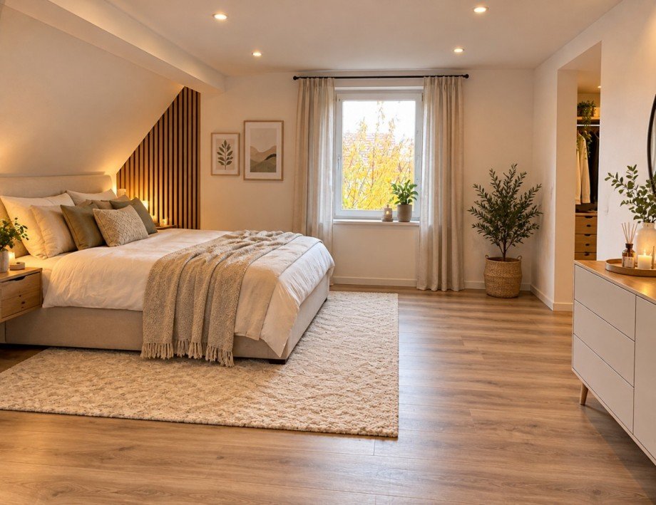 Schlafzimmer KI Einfamilienhaus Gau-Heppenheim