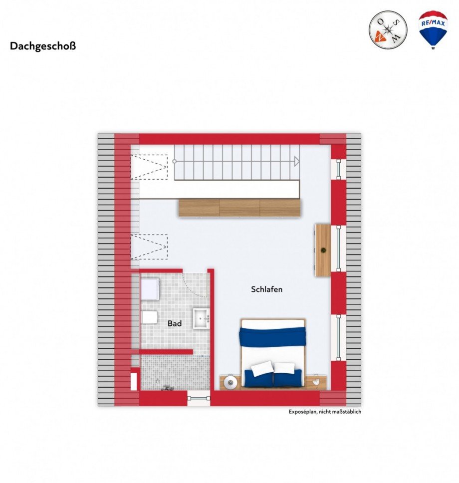 Grundriss DG Etagenwohnung M�nchen