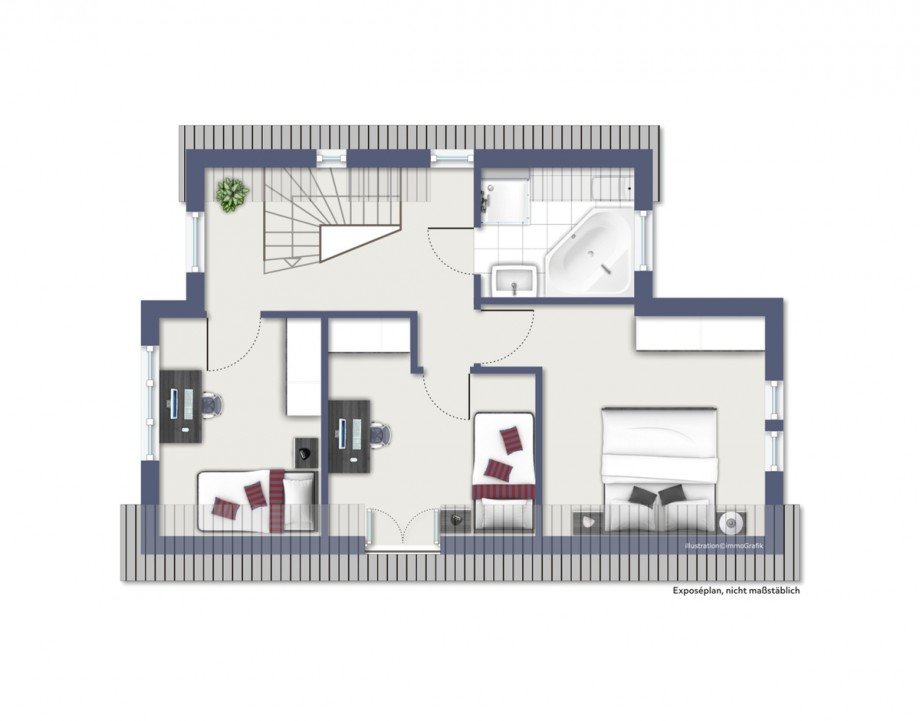 Grundriss Obergeschoss Einfamilienhaus Dienheim