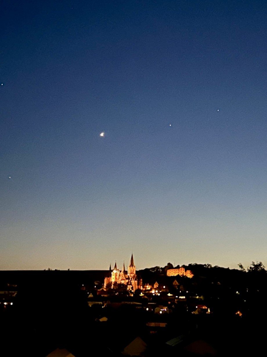 Blick nach Sonnenuntergang Maisonettewohnung Oppenheim