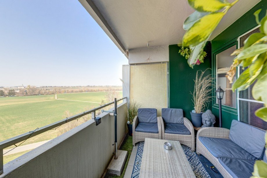 Detailansicht Balkon Etagenwohnung Bischofsheim