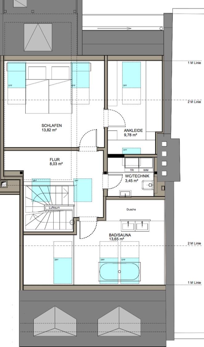 Grundriss Dachspitz Maisonettewohnung M�nchen