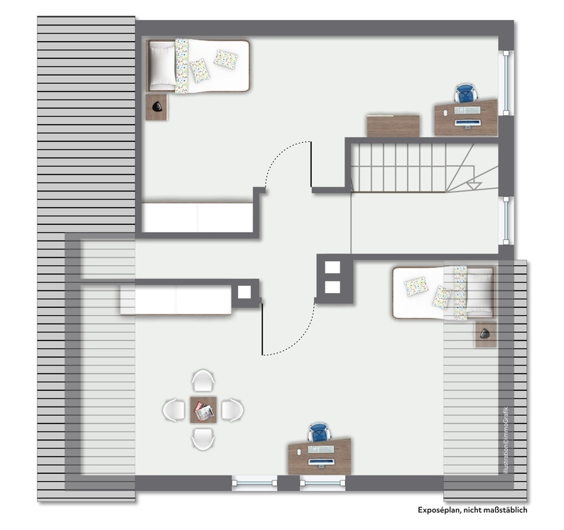Grundriss Dachgeschoss Vorderhaus Mehrfamilienhaus Dieburg