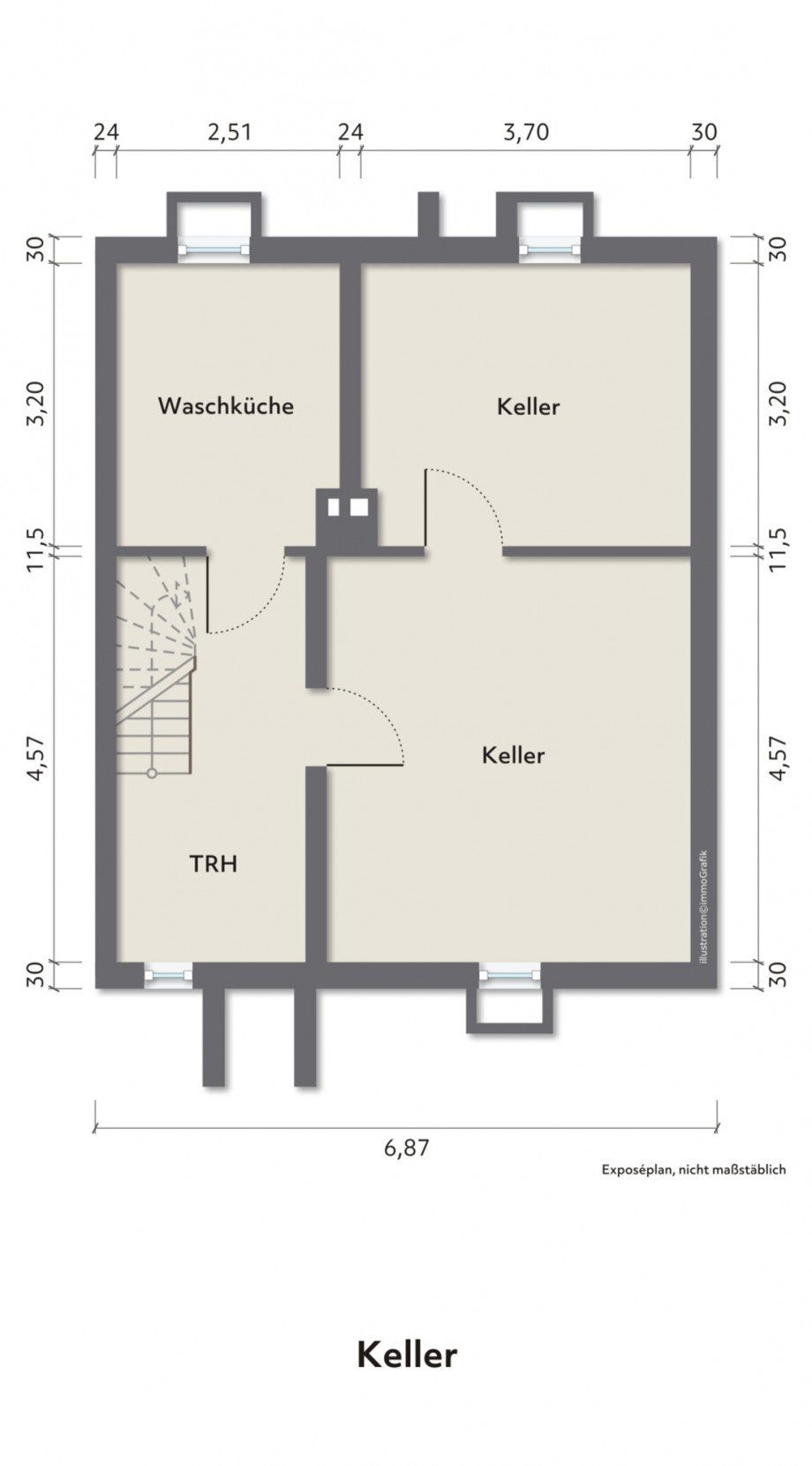 Grundriss Kellergeschoss unm�bliert_DHH Herschelstr. 16, Wiesbaden - Kopie Doppelhaush�lfte Wiesbaden / Wiesbaden Nordost
