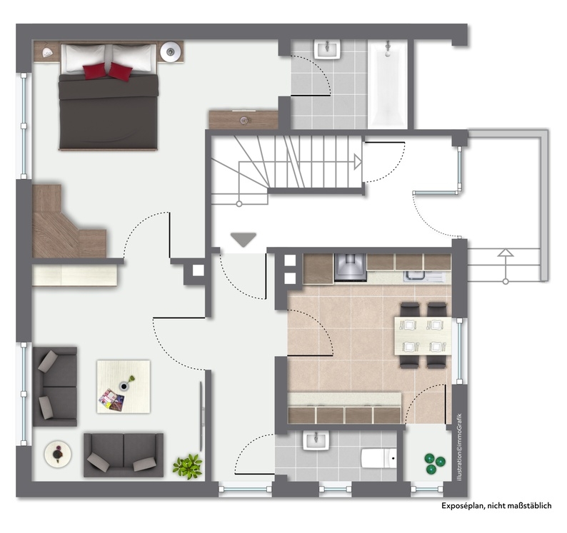 Grundriss Erdgeschoss Vorderhaus Mehrfamilienhaus Dieburg
