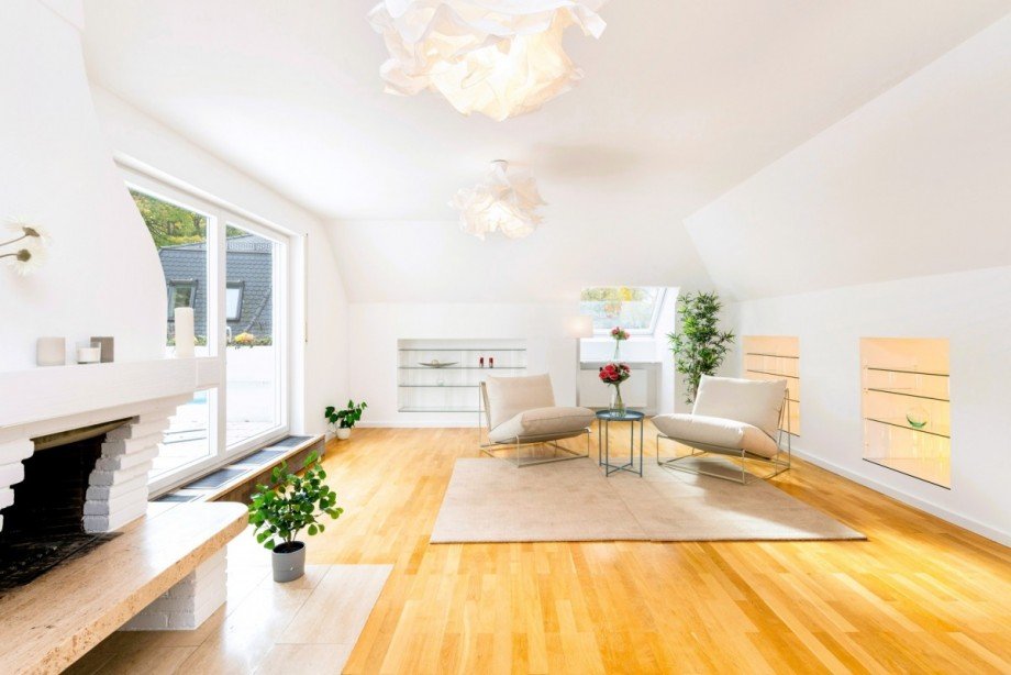 Wohnzimmer Dachgeschosswohnung M�nchen / Harlaching