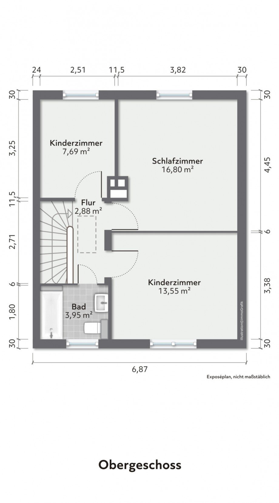 Grundriss Obergeschoss unm�bliert_DHH Herschelstr. 16, Wiesbaden Doppelhaush�lfte Wiesbaden / Wiesbaden Nordost